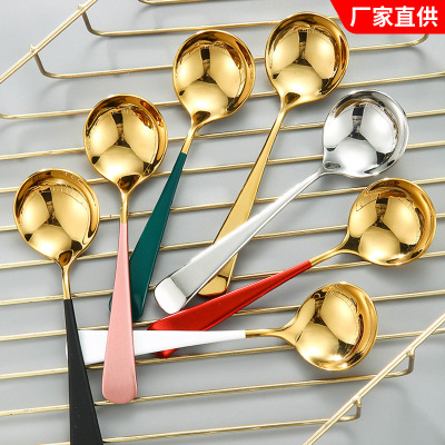 Direct supply 304 stainless steel spoon for dining, dessert, ice cream, round headed spoon for restaurants