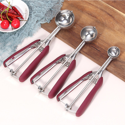 Ice cream spoon 304 stainless steel cookie spoon ice cream spoon scoop scoop creative fruit watermelon cantaloupe scoop