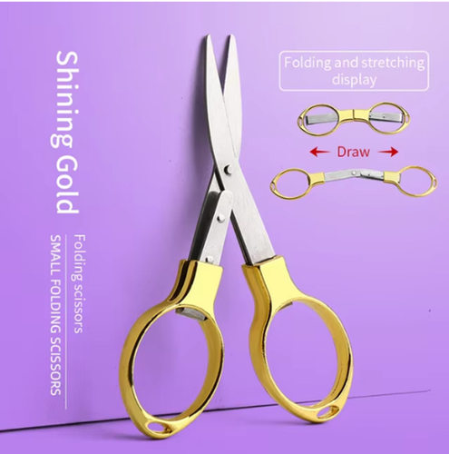 Mini Foldable Scissors with 8-Word Scalability, Hand crafted Outdoor Travel Fishing Line Scissors, Foldable Scissors