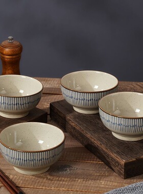 Japanese style ceramic dining bowls, tableware, retro high aesthetics, household relocation, rice bowls, hand-painted u