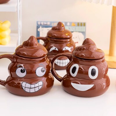 Single item - Funny sand sculpture bizarre poop cup ceramic creative cute parody gift mug prank poop cup
