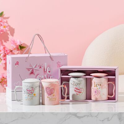 Creative Simple Love Ceramic Cup Couple Cup Promotional Gift Water Cup 520 Valentine's Day Gift Personalized Gift Cup
