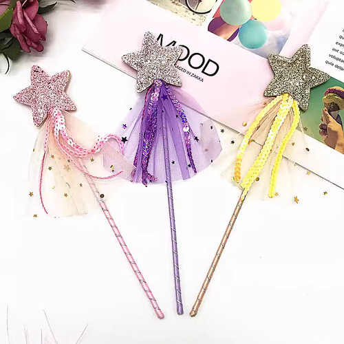 Children's Day Beautiful Girl Angel Magic Stick Five pointed Star Fairy Stick Cute Children's Princess Birthday Photo P