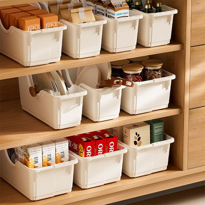 Scalable cabinet storage box, drawer style desktop snack and miscellaneous sorting box, kitchen deep cabinet with pulle