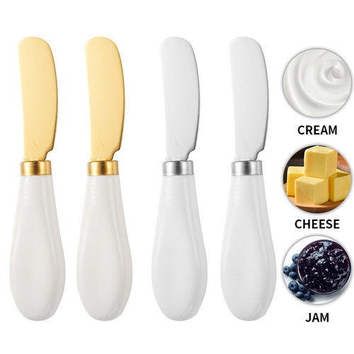 Stainless steel butter knife, ceramic short handled butter knife, toast cheese jam spreading knife, cheese scraper