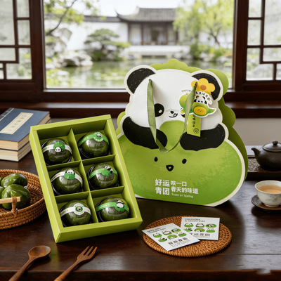 Original Qingtuan Packaging Box, 6-piece Qingming Fruit Handheld Gift Box, Chinese Handmade Pastry, Ai Cao Tuan Special