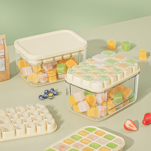 Silicone ice cube film with 22 compartments and lid ice making box, food grade ice maker, household popsicle ice cream