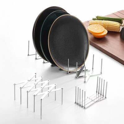 Direct supply expandable stainless steel pot cover rack, dish bowl rack, storage and drainage rack, kitchen multi-purpo
