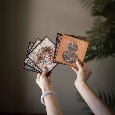 National style Dunhuang series tea mats, tea cup mats, thermal insulation mats, tea table mats, waterproof, light luxur