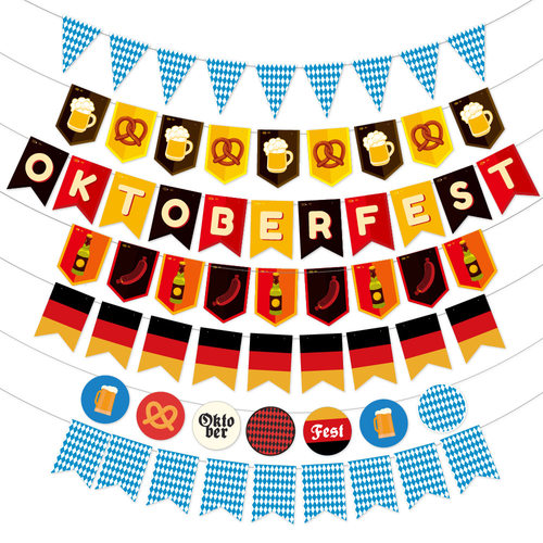 Munich Oktoberfest Party Decoration Banner Pulling Triangle Flag Scene Decoration Props