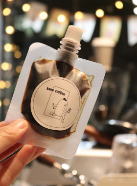 Coffee liquid disposable packaging bag, beverage liquid portable transparent suction nozzle bag, heatable sealed bag, f