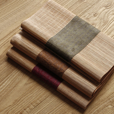Fabric bamboo mat, tea mat, linen cloth, Zen table flag, Chinese Japanese tea tray, tea mat, tea tablecloth, tea towel,