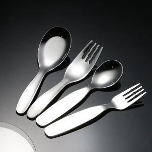316 stainless steel spoon fork, baby short handled spoon fork, dining spoon, household children's feeding utensils, sou