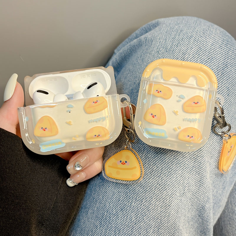 ins奶油黄色芝士适用airpods pro2耳机保护套airpods4苹果3代蓝牙壳