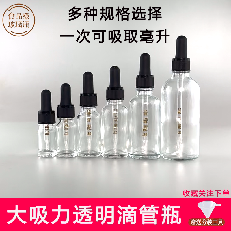 大吸力透明玻璃滴管瓶图片