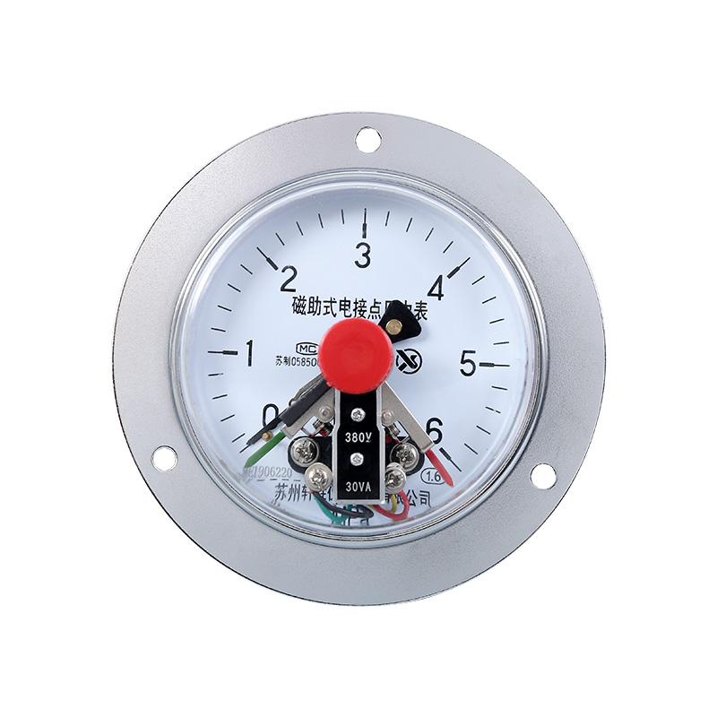 YXC100ZT 6MPa 面板式磁助C式电接点压力表  轴向带边电接点压力