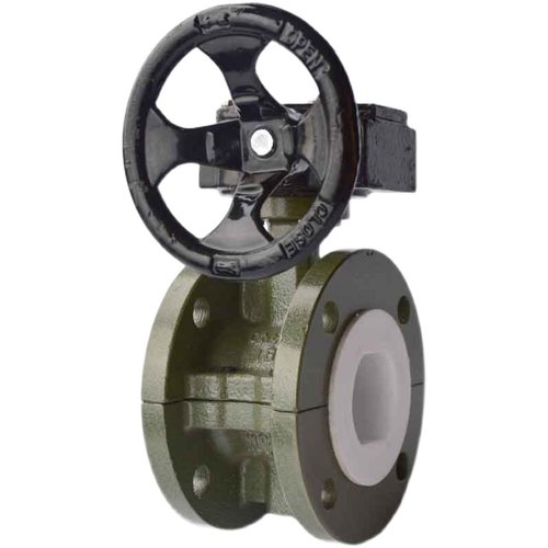 D341F4-16C化工耐腐酸碱衬四氟涡轮法兰全衬氟蝶阀DN100 150 200