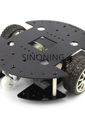 2WD黑色亚克力机器人汽车底盘2层坚固37B280齿轮马达SN180