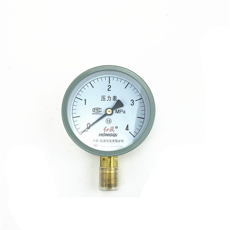 红旗牌Y-100压力表 水压表 锅炉真空表0-0.6 1 1.6 2.5 -W0.1-0MP