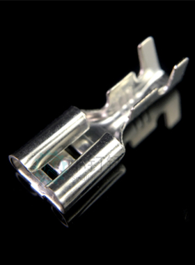 SN612 6.3插簧+护套 0.4厚母头铜接插件插拔式冷压接线端子连接器