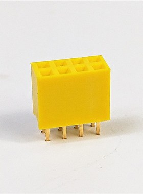 2*4PIN 双排母座 2.54MM间距 直针底座(黄色)