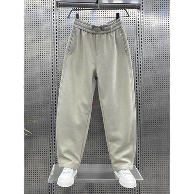 高端弯刀休闲裤子男士2025新款春秋冬季加绒男裤直筒运动卫裤男款