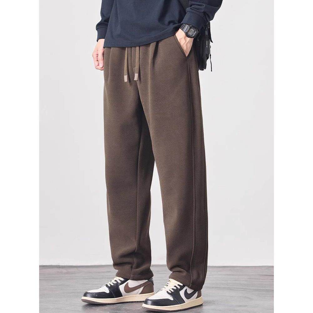 it Afternnaths潮牌欧密绒卫裤男秋冬直筒重磅加绒加厚运动休闲裤