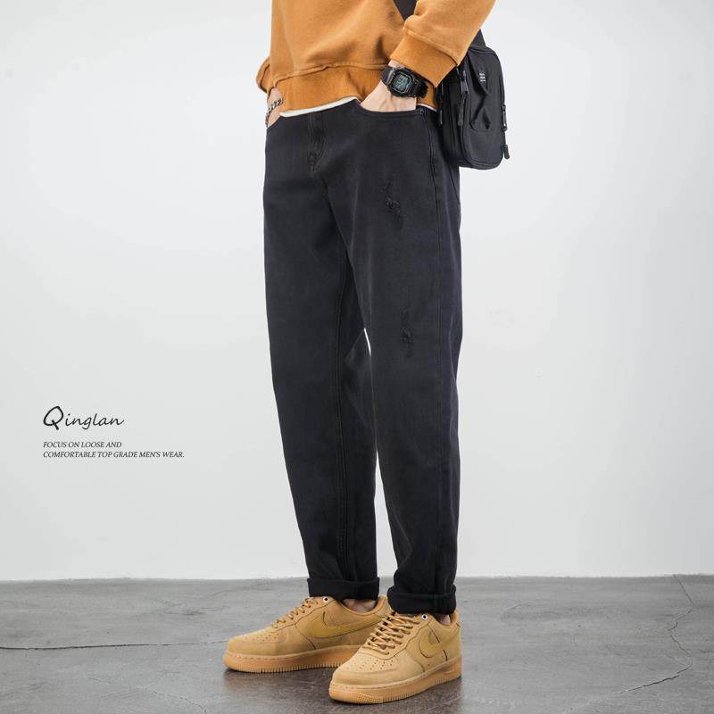 【加绒加厚】Ander Jurnal牛仔裤男宽松直筒大码锥形弹力长裤子冬