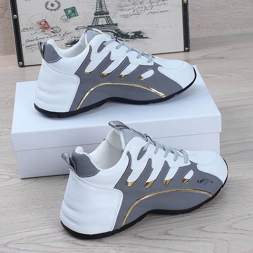 真皮男鞋春夏季新款潮牌休闲老爹鞋男士百搭情侣运动鞋皮蓬包底鞋