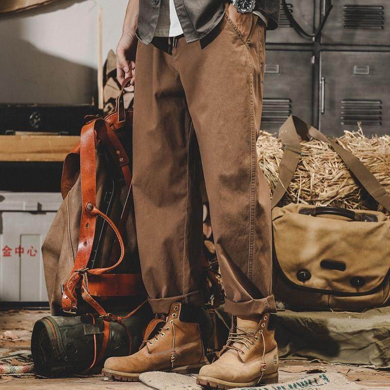 it neith BIAS美式覆古工装裤子男春秋潮牌大码简约锥形直筒裤