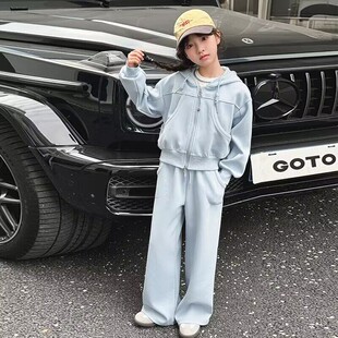 女童春装卫衣套装新款洋气春装女大童春款开衫外套初中生春季衣服