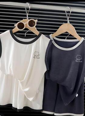 儿童莫代尔家居服套装夏男女童