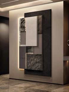 真三层立体入口大厅装饰画无障碍豪华高端彷浮雕走廊过道端门挂画