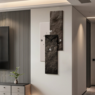 轻奢意式极简客厅挂钟转角墙角钟表挂墙餐厅2025新款时钟电视挂画