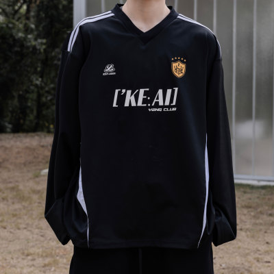 Y2NG Sport core 美式复古运动球衣撞色V领长袖T恤解构套头上衣