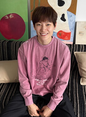 Y2NG两面穿复古炒盐做旧洗水双面印花圆领长袖打底T恤