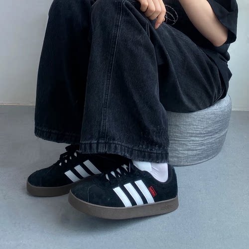 adidas VL Court 2.0 T头鞋 德训鞋 百搭轻便复古耐磨板鞋 JS3004