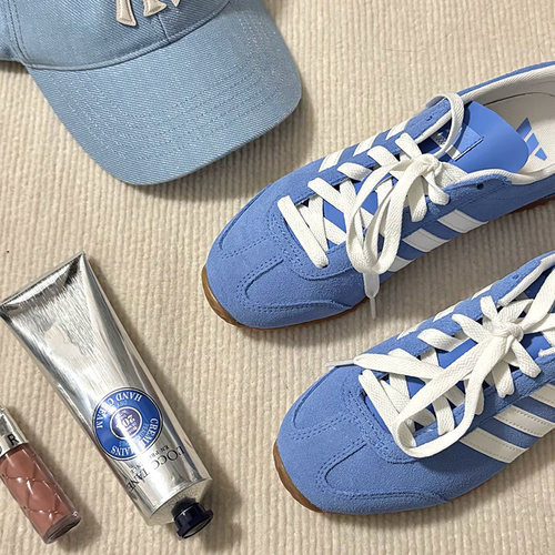 adidas VS JOG 2.0 舒适百搭 低帮 生活休闲鞋 男女同款 蓝色