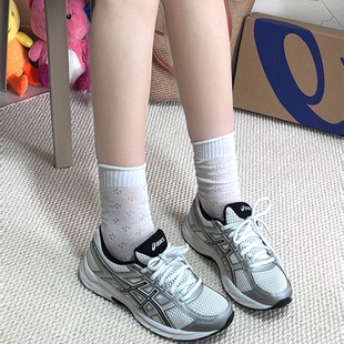 Gel 女款 Contend 双层舒适减震耐磨透气低帮跑步鞋 银黑色 ASICS