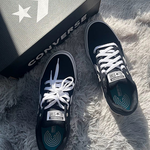 2.0 舒适百搭 低帮 Converse 男女同款 Distrito 帆布鞋 黑色