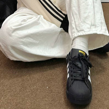 adidas originals Superstar 2 舒适百搭 低帮 儿童板鞋 黑色