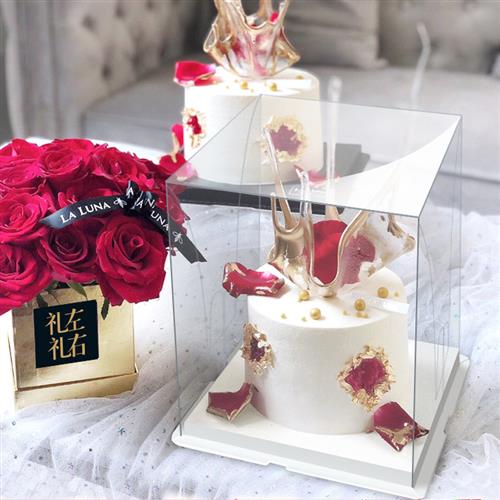 蛋糕盒6/8/10寸双层加高四/六/八/十二合一透明生日包装盒子