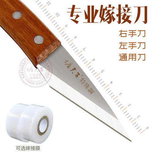 专业平口单面嫁接刀特种钢左手刀右手双面果树苗木芽接刀手工开口