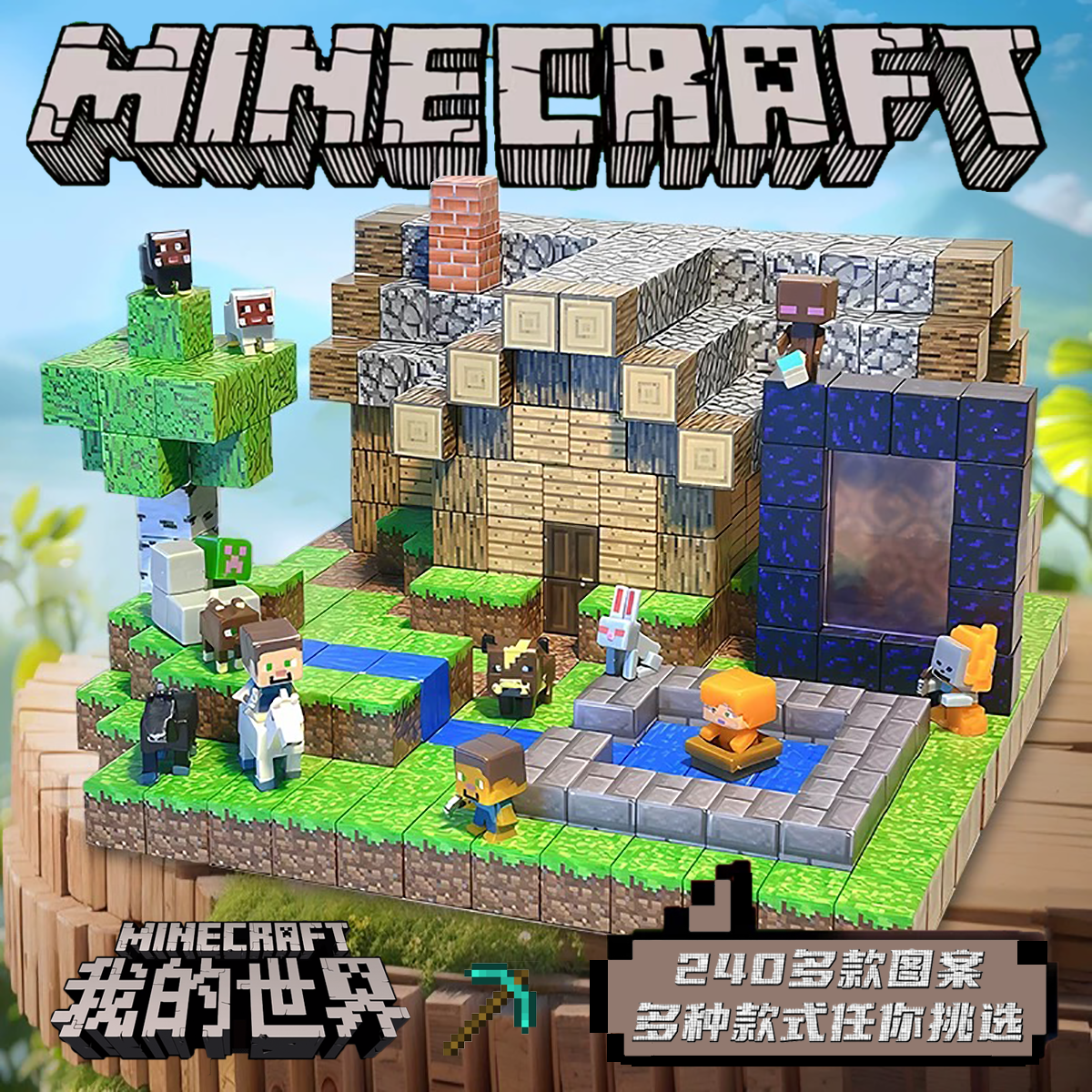 我的世界MC周边磁力拼装方块玩具
