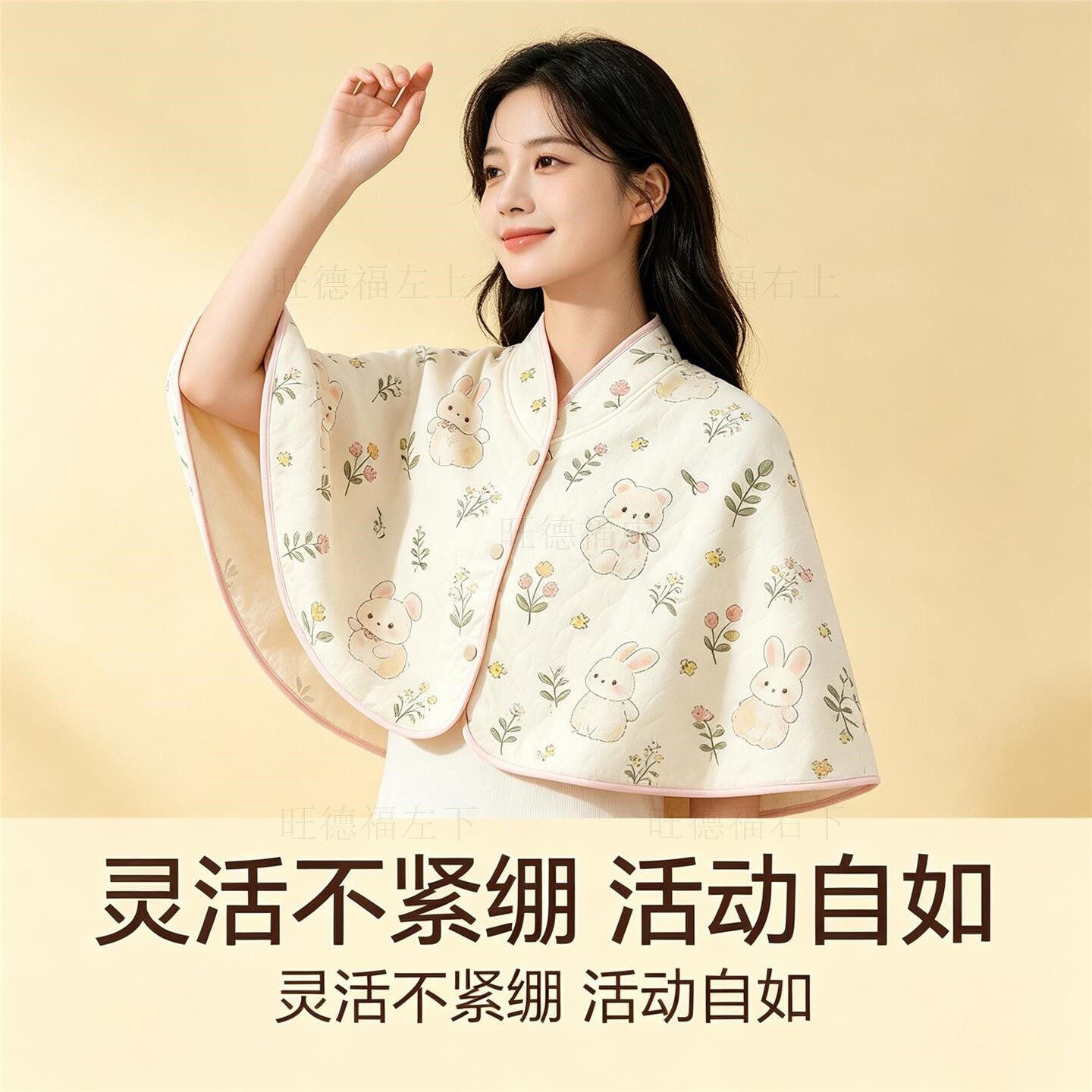 孕妇坐月子护肩产后起夜喂奶披肩空气棉空调房防着凉颈椎保暖坎肩