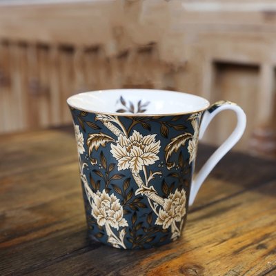欧式复古水杯骨瓷马克杯家用咖啡杯子文艺英系茶杯william morris