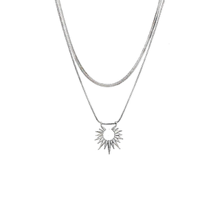 太阳神双层钛钢高级感轻奢小众冷淡风男女百搭叠戴项链男配饰女