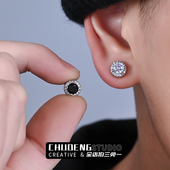 无耳洞磁吸耳夹男个性 潮流嘻哈耳钉耳环单只男网红假耳钉耳饰品