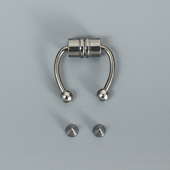 不打孔假鼻环钛钢欧美朋克辣妹无洞磁吸鼻中隔环鼻钉个性 免穿孔潮