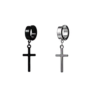 十字架耳环男潮流个性无耳洞耳夹钛钢高级感耳钉小众设计感耳饰女